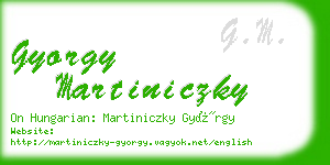 gyorgy martiniczky business card